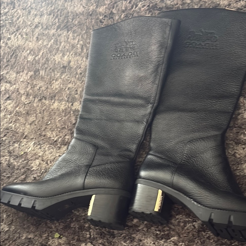 Coach Black Heeled Boots with Classic Design